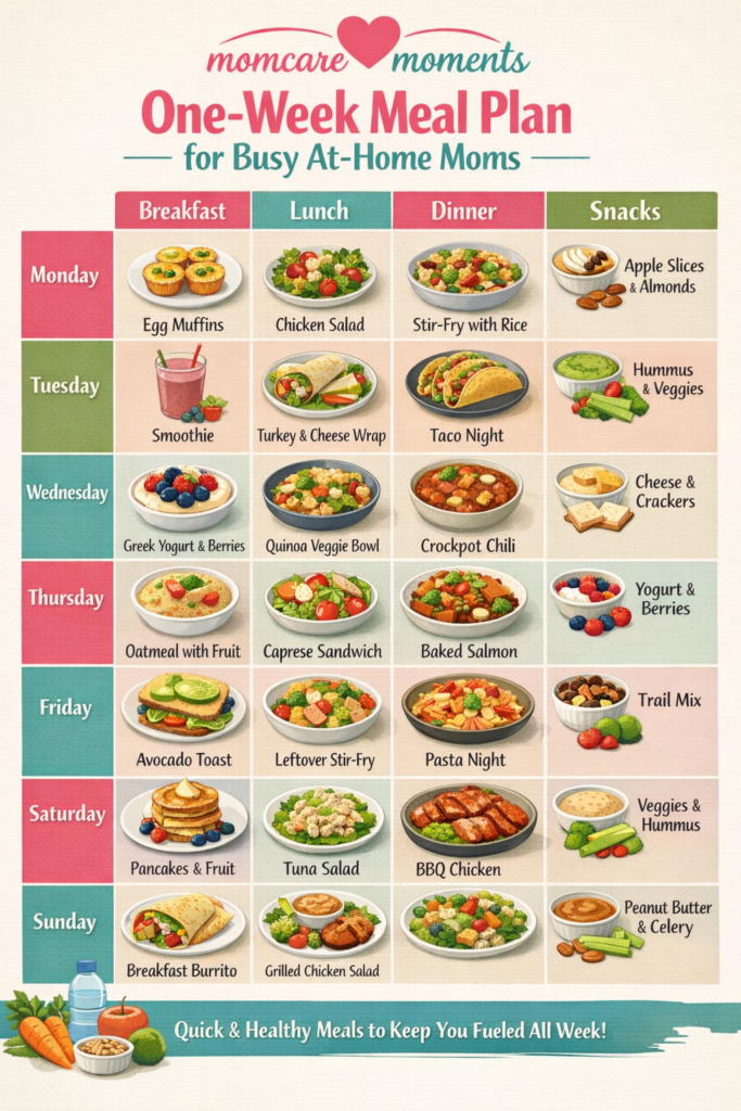 Stress-Free Weekly Meal Plan for Stay-at-Home Moms