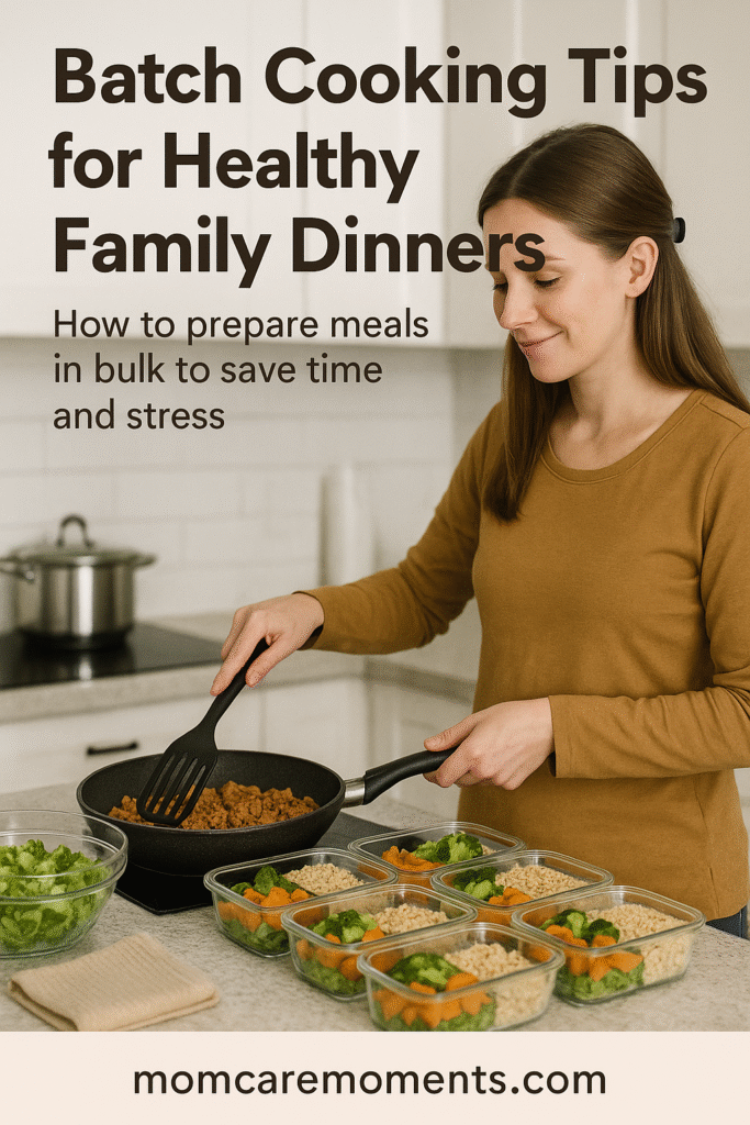Batch Cooking Tips for Healthy Family Dinners: How to prepare meals in bulk to save time and stress. 